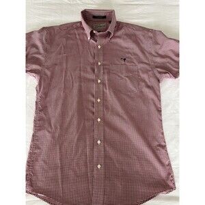 M. Dumas & Sons Red And White Checkered Buttondown Medium EUC